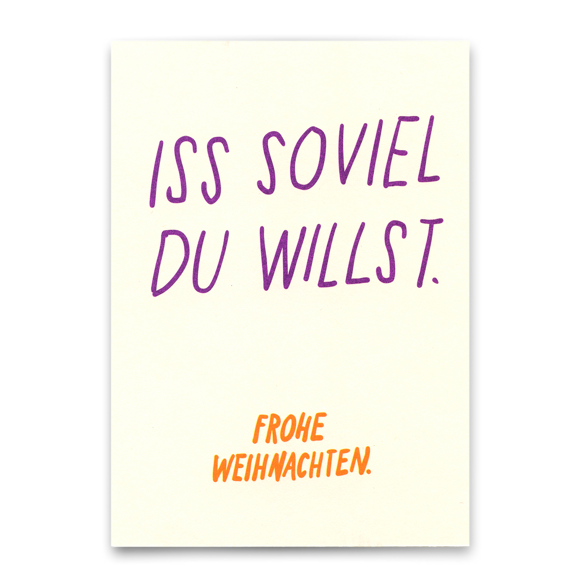 Deli Cards Postkarte "Iss soviel du willst" | Coole Karte zu Weihnachten mit Spruch