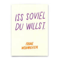 Deli Cards Postkarte "Iss soviel du willst" | Coole Karte zu Weihnachten mit Spruch