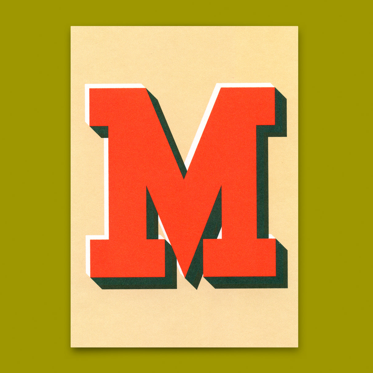 Deli Cards Monogrammkarte "M" | Coole Buchstaben Postkarte