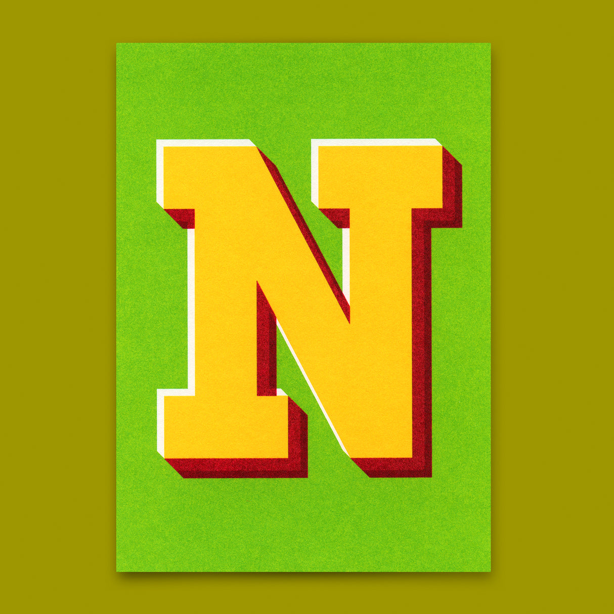 Deli Cards Monogrammkarte "N" | Coole Buchstaben Postkarte