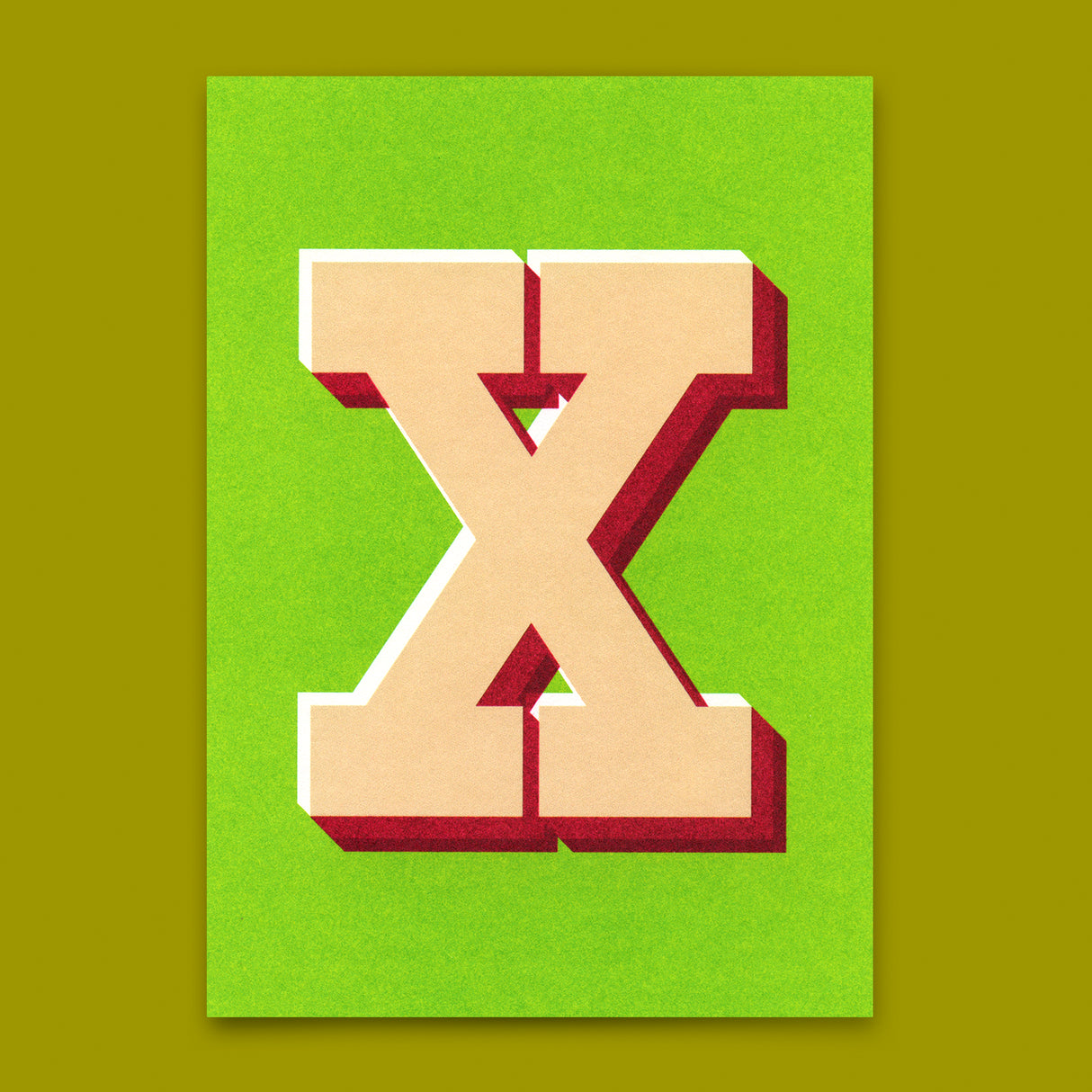Deli Cards Monogrammkarte "X" | Coole Buchstaben Postkarte