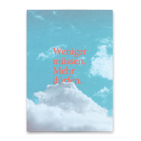 Deli Cards Postkarte "Weniger müssen. Mehr dürfen." | Lustige Karte mit Spruch