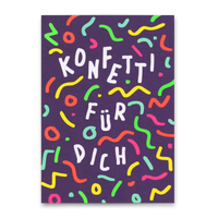 Deli Cards Postkarte "Konfetti für dich" | Coole Karte zum Geburtstag