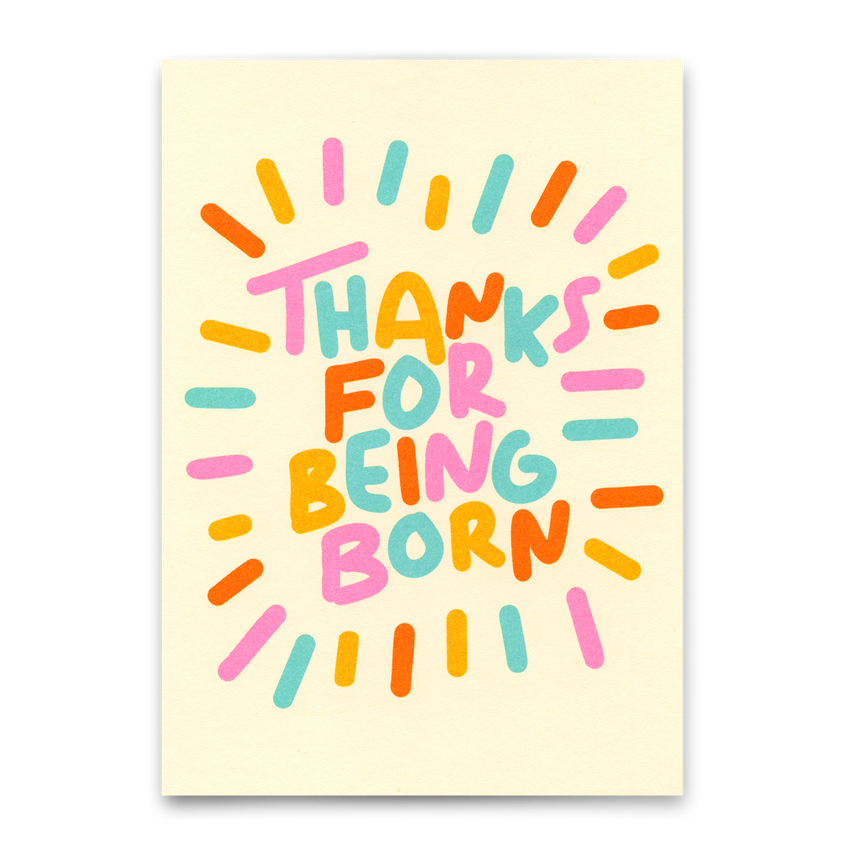 Deli Cards Postkarte "Thanks for being born" | Coole Karte zum Geburtstag