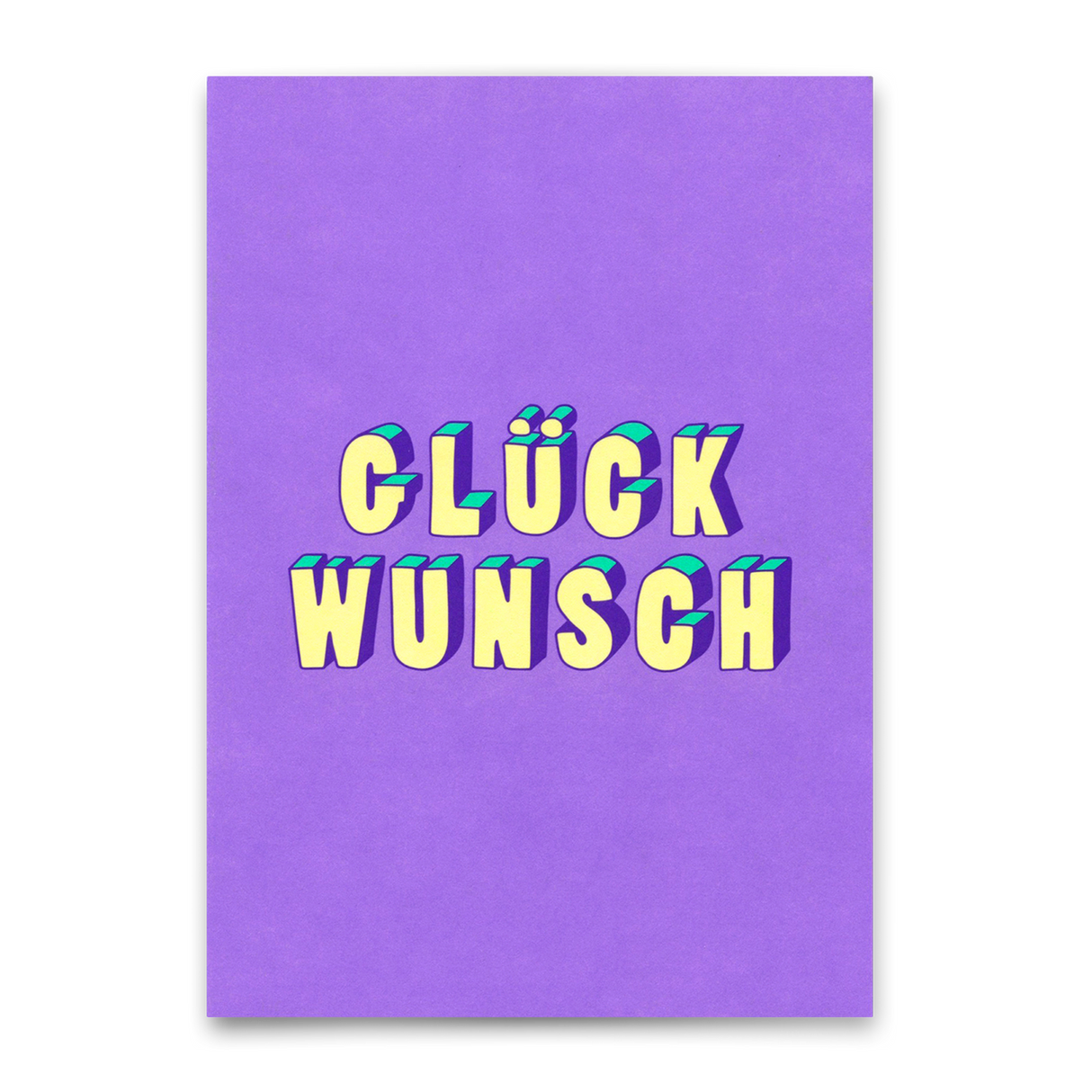 Deli Cards Postkarte "Glückwunsch 3D-Typo" | Coole Karte für jeden Anlass
