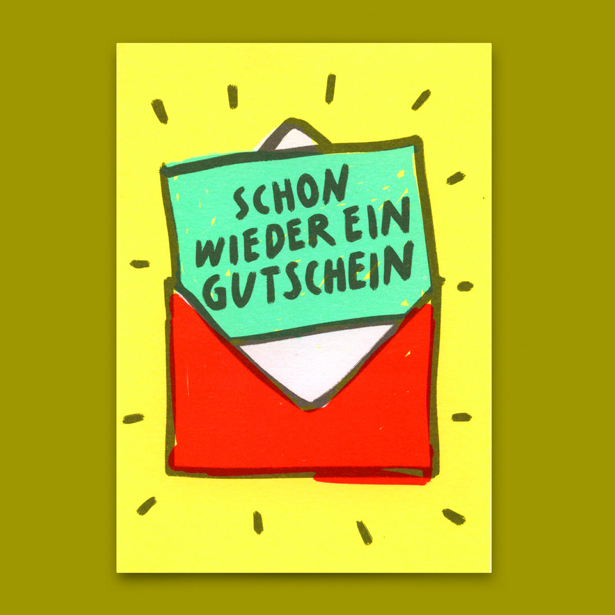 Deli Cards Postkarte "Schon wieder ein Gutschein" | Lustige Gutschein-Karte