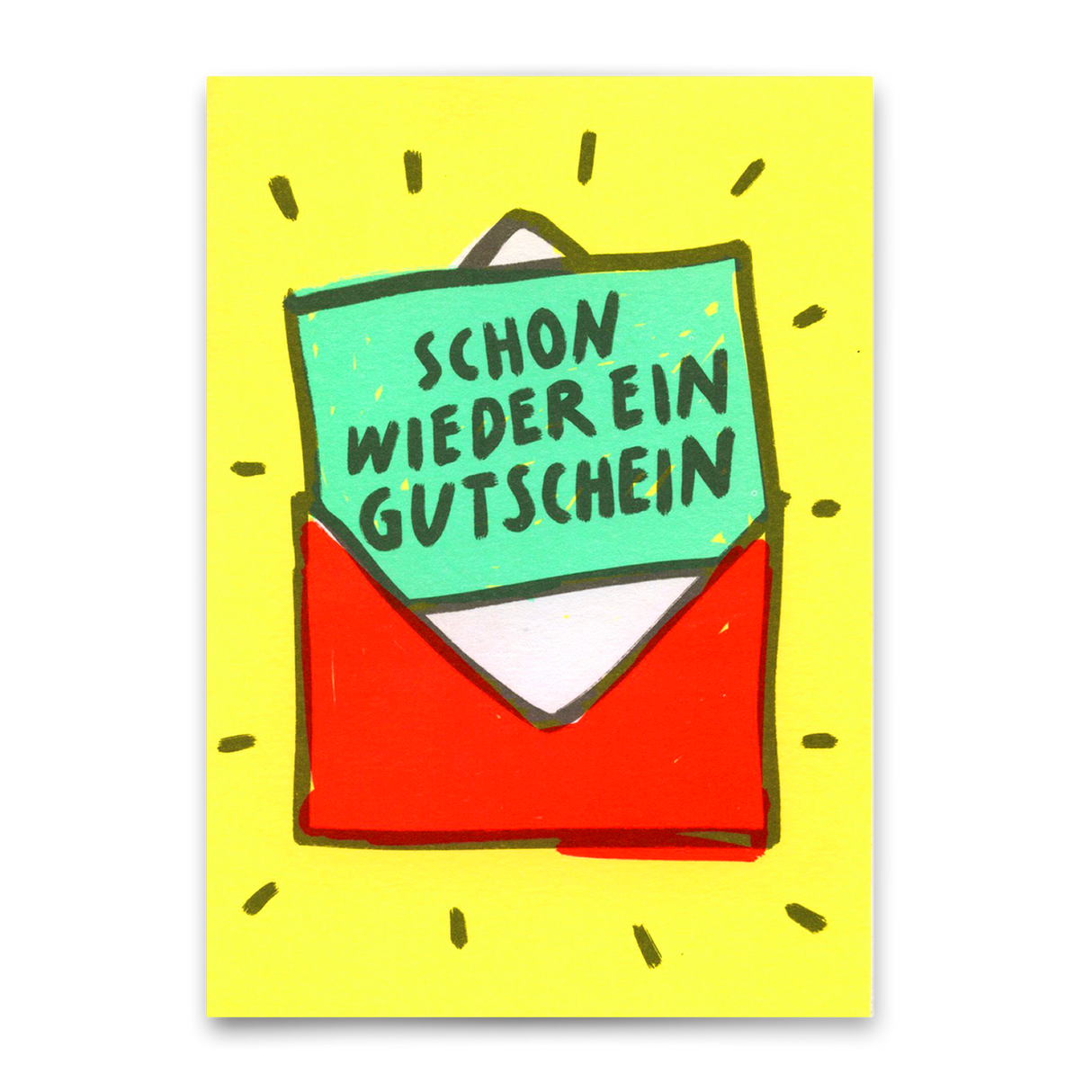 Deli Cards Postkarte "Schon wieder ein Gutschein" | Lustige Gutschein-Karte