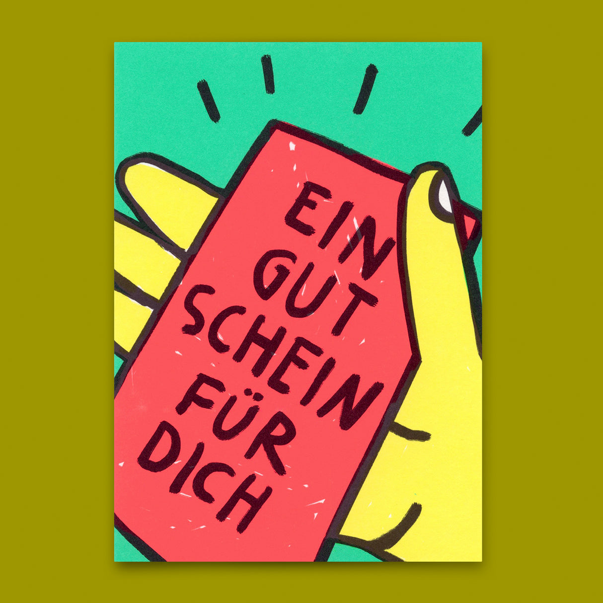 Deli Cards Postkarte "Ein Gutschein für dich" | Schöne Gutschein-Karte
