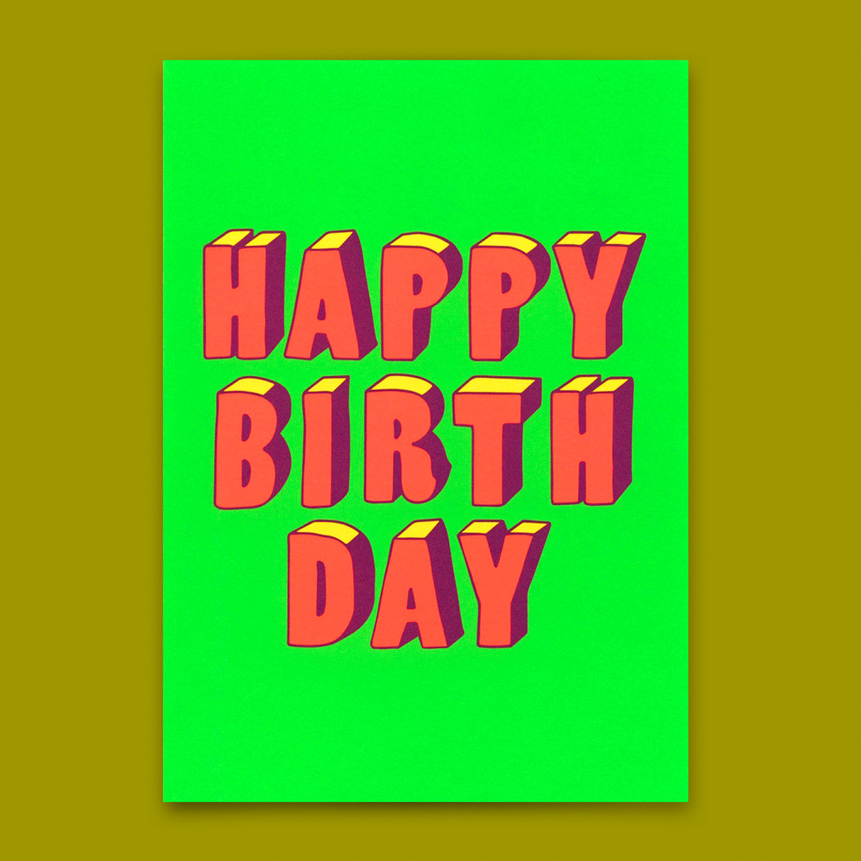 Deli Cards Postkarte "Happy Birthday 3D-Typo" | Coole Karte zum Geburtstag