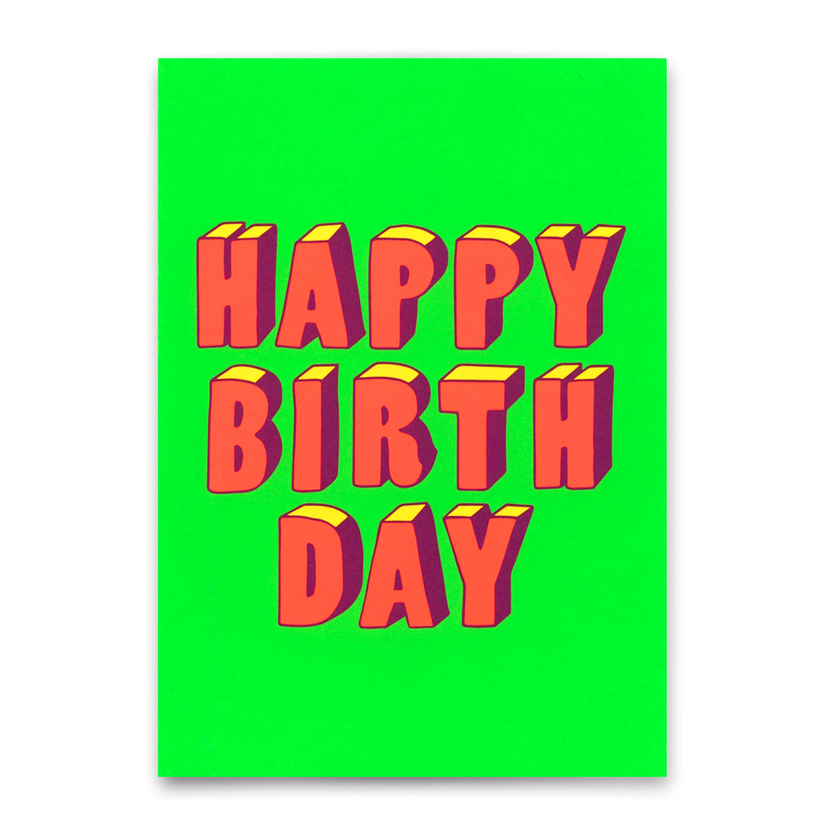 Deli Cards Postkarte "Happy Birthday 3D-Typo" | Coole Karte zum Geburtstag
