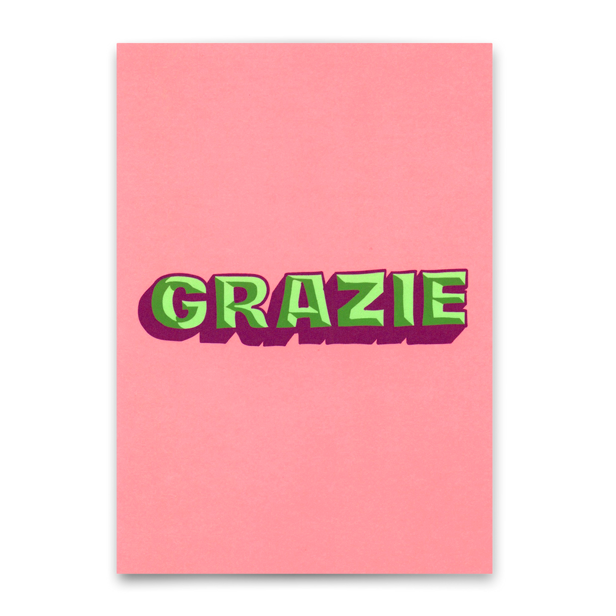 Deli Cards Postkarte "Grazie 3D" | Coole Karte zum Dankesagen