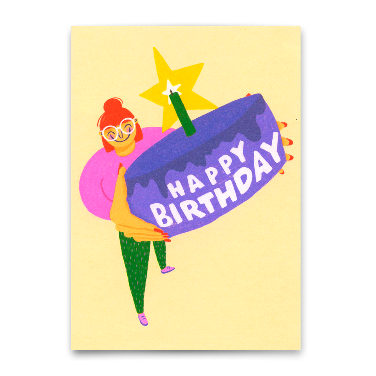 Deli Cards Postkarte "Happy Birthday Cake" | Schöne Karte zum Geburtstag
