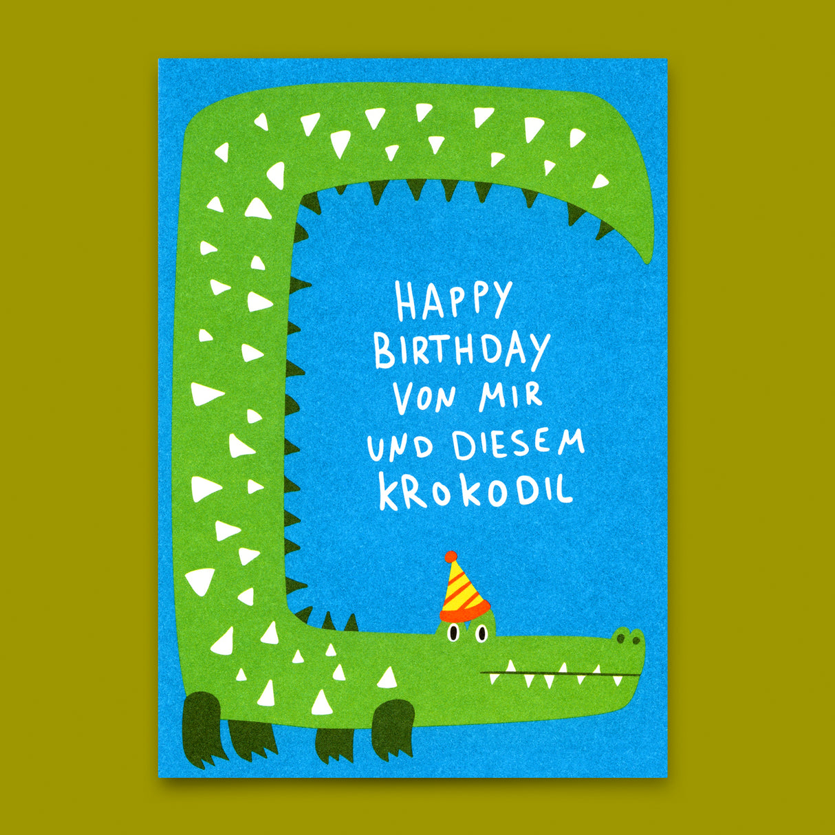 Deli Cards Postkarte "Happy Birthday Krokodil" | Lustige Karte zum Geburtstag
