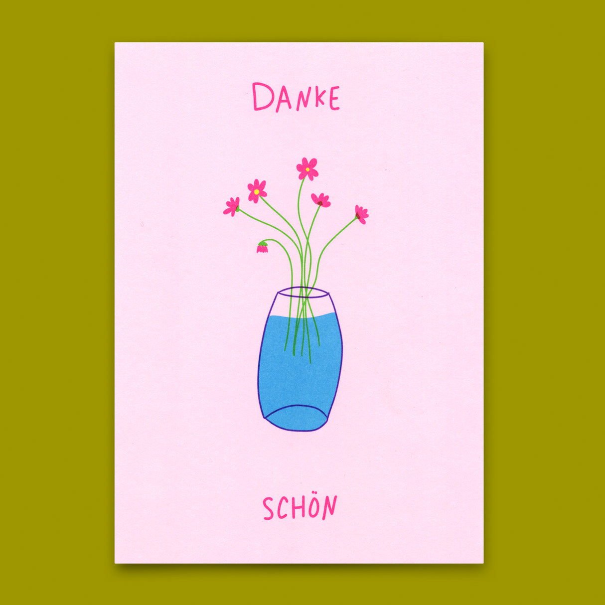 Deli Cards Postkarte "Danke Schön" | Schöne Karte zum Dankesagen