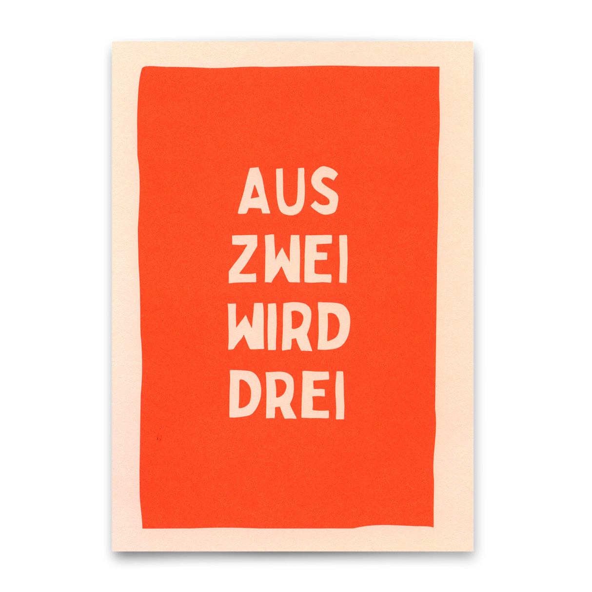 Deli Cards Postkarte "Aus zwei wird drei" | Besondere Karte zur Geburt