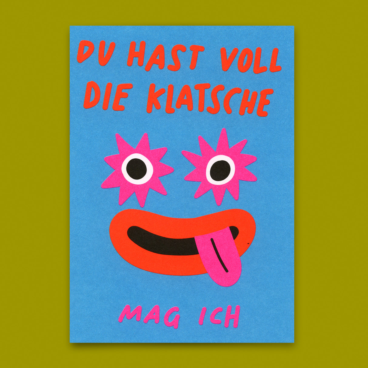 Deli Cards Postkarte "Voll die Klatsche" | Lustige Karte für Verliebte