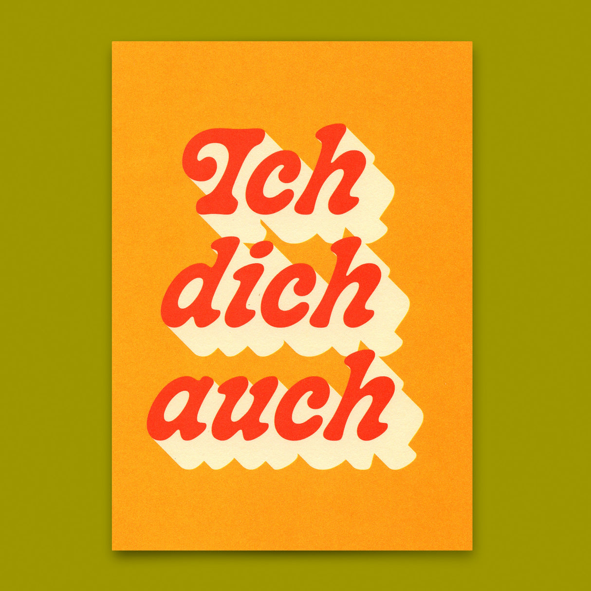Deli Cards Postkarte "ich dich auch Retro" | Coole Karte für Verliebte