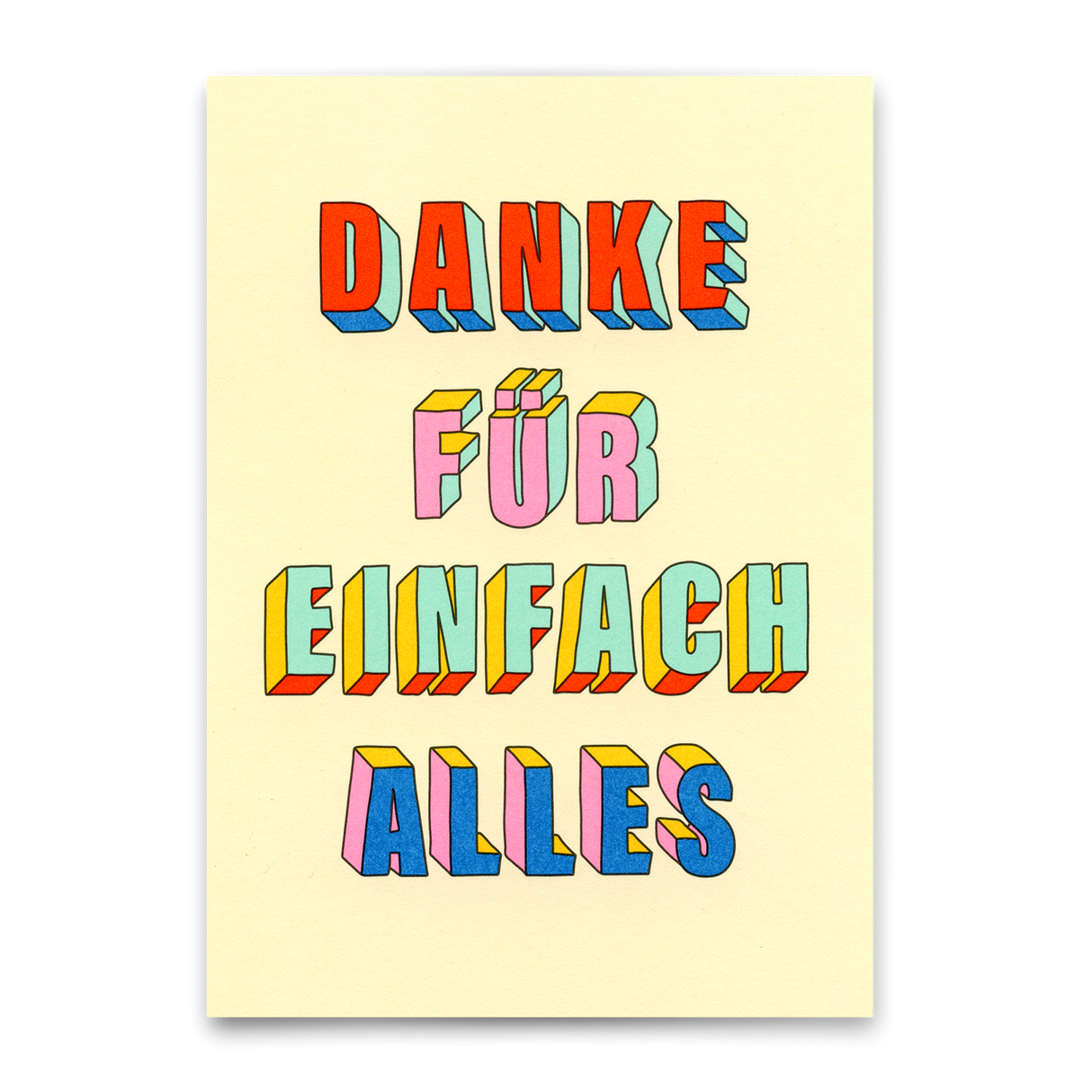 Deli Cards Postkarte "Danke für einfach alles" | Besondere Karte zum Dankesagen