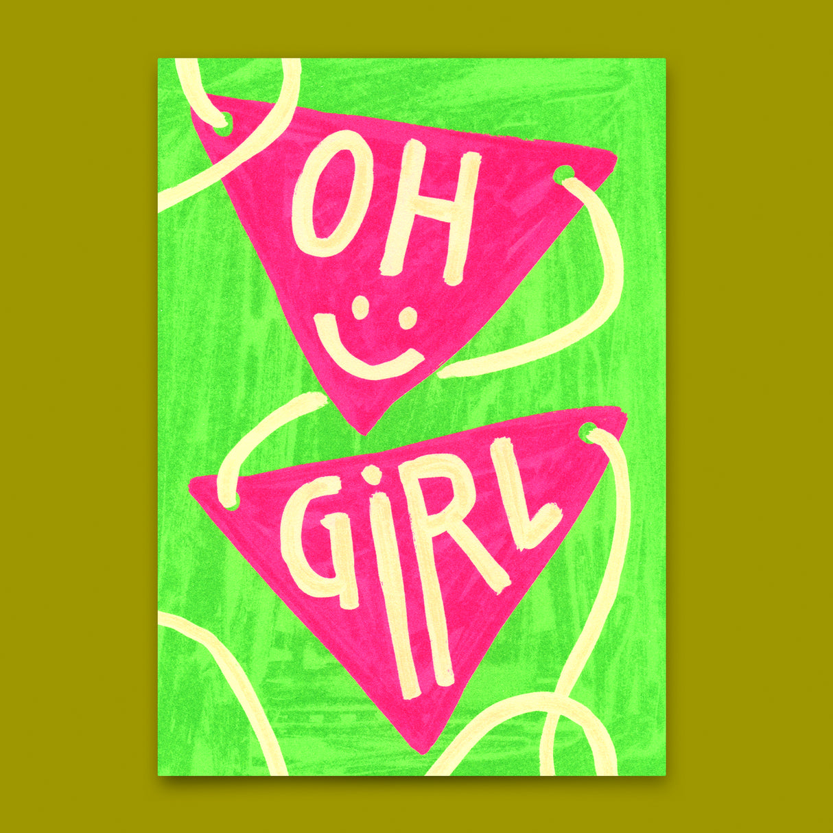 Deli Cards Postkarte "Oh Girl" | Coole Karte für jeden Anlass