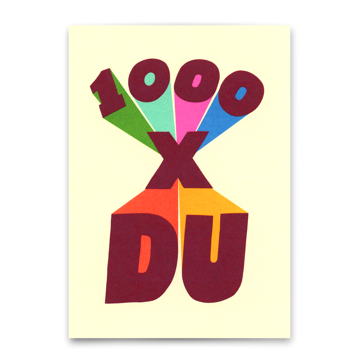 Deli Cards Postkarte "1000x du" | Coole Karte für Verliebte