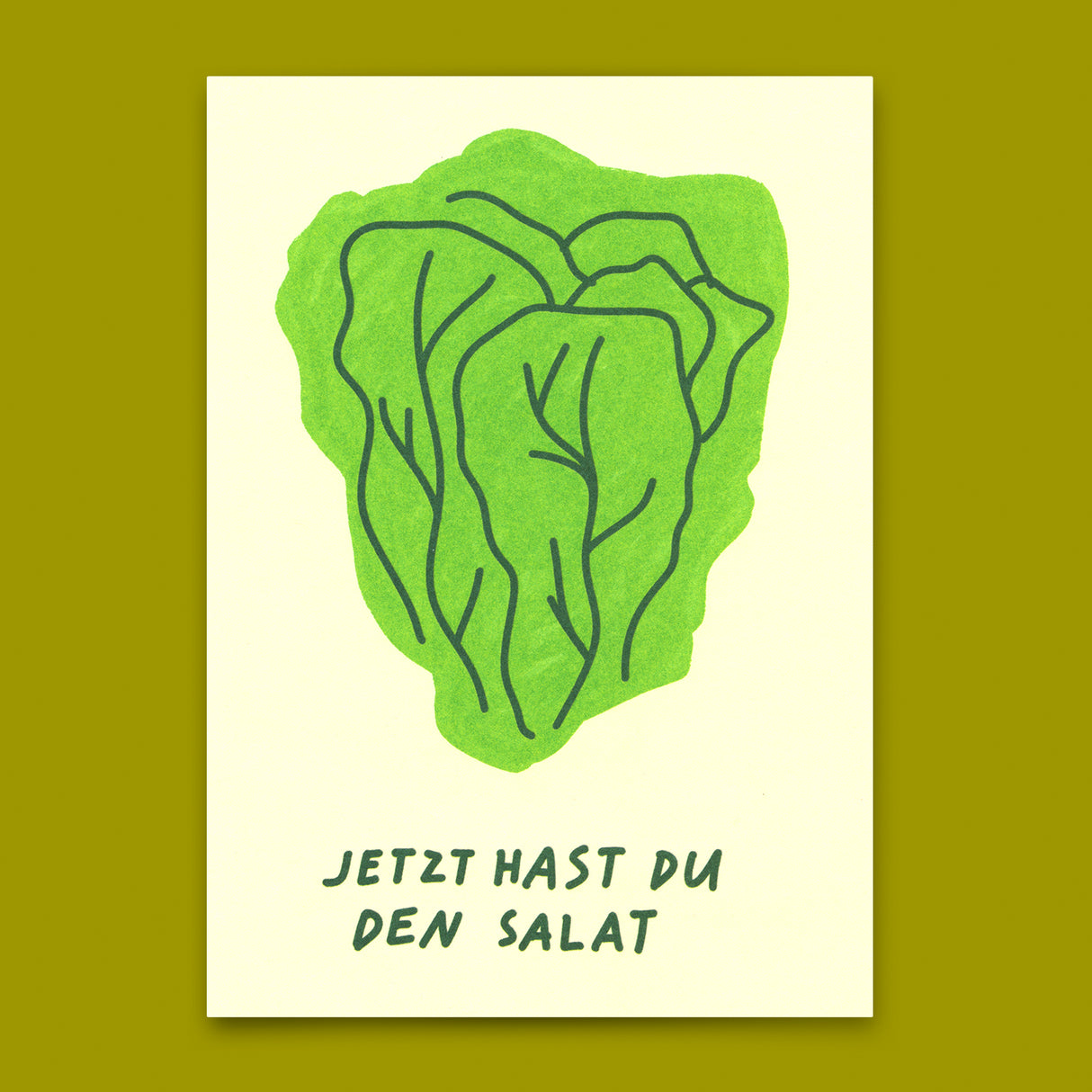Deli Cards Postkarte "Jetzt hast du den Salat" | Besondere Karte mit Spruch