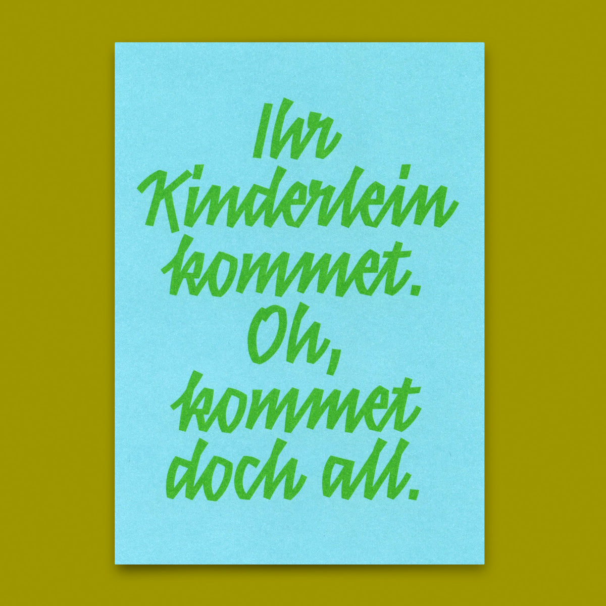 Postkarte "Ihr Kinderlein kommet Typo" | Schöne Postkarte zu Weihnachten
