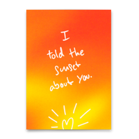 Deli Cards Postkarte "I told the sunset about you" | Schöne Karte für Verliebte