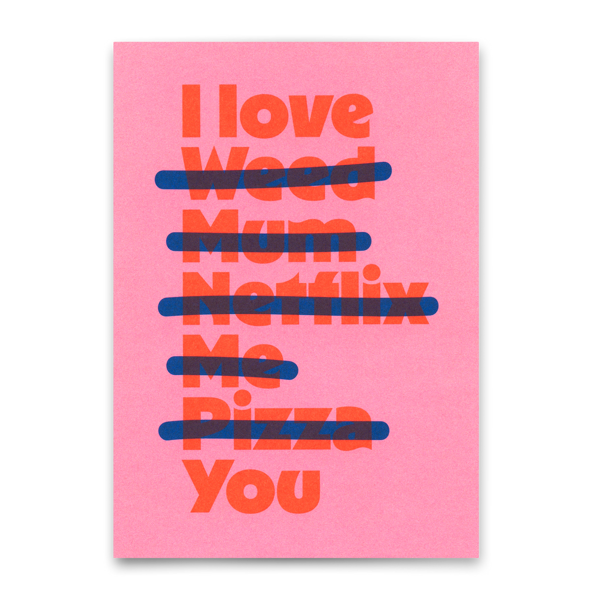 Deli Cards Postkarte "I love … you" | Lustige Karte für Verliebte