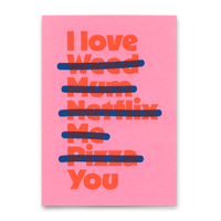 Deli Cards Postkarte "I love … you" | Lustige Karte für Verliebte