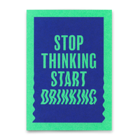 Deli Cards Postkarte "Stop thinking, start drinking" | Lustige Karte mit Spruch
