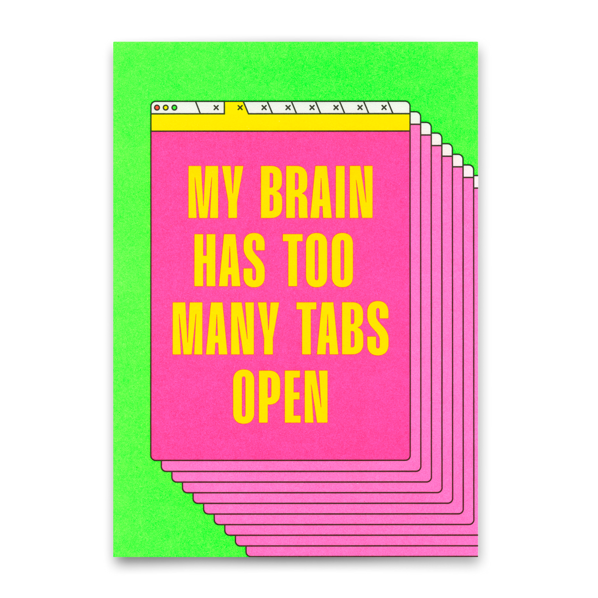 Deli Cards Postkarte "Too many Tabs open" | Lustige Karte mit Spruch