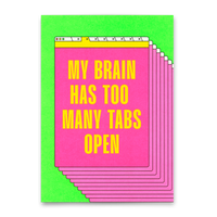 Deli Cards Postkarte "Too many Tabs open" | Lustige Karte mit Spruch