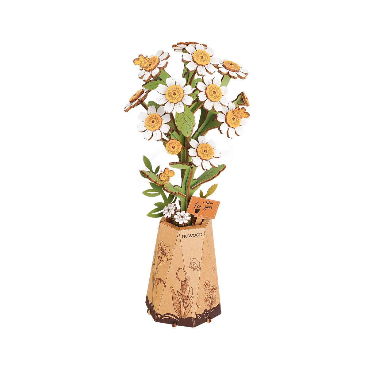 Rolife DIY-Blume „Chamomile“ | Verspielte Holzblume | Rolife