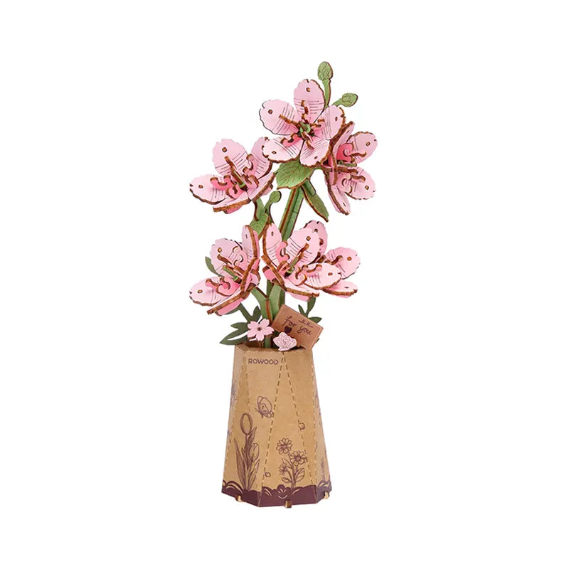 Rolife DIY-Blume „Kirschblüte“ | Feine Holzblume | Rolife