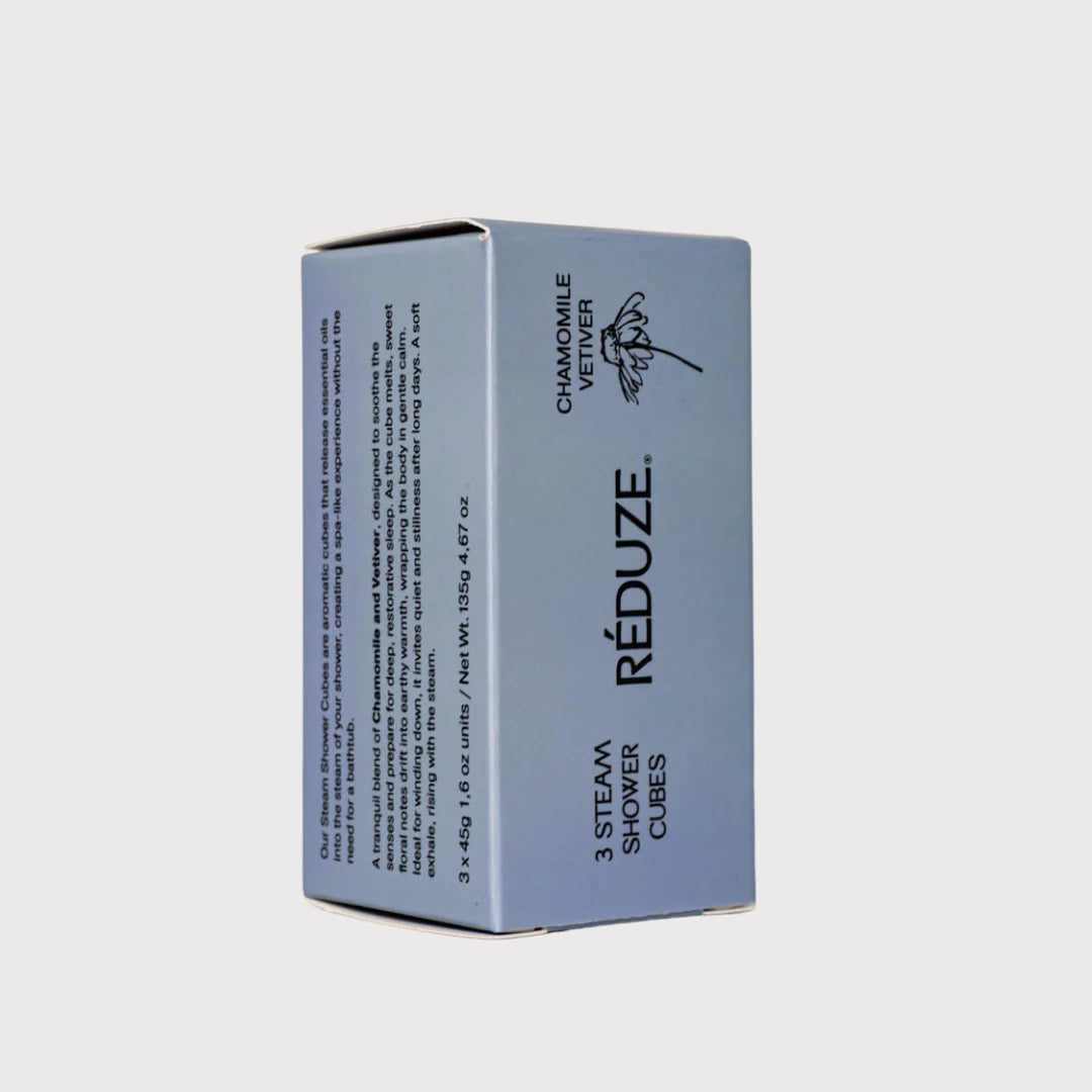 RÉDUZE Dampf-Duschwürfel “Chamomile Vetiver” 3 Stk. | Beruhigender Duft | RÉDUZE