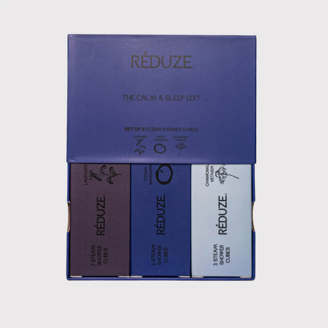 RÉDUZE Dampf-Duschwürfel “The Calm & Sleep Edit” 9 Stk. | Ruhe & Schlaf Set | RÉDUZE