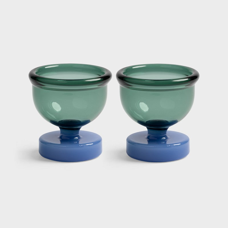 &Klevering Eierbecher „Cantine Blue“ 2 Stk. | Farbiges Design im 2er-Set | &Klevering