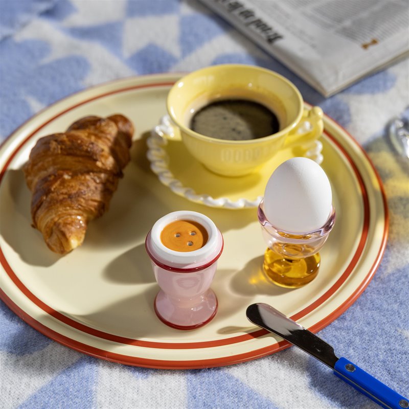 &Klevering Eierbecher „Cantine Pink“ 2 Stk. | Farbiges Design im 2er-Set | &Klevering