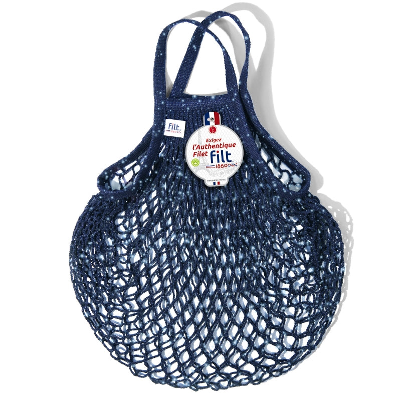 FILT1860 Einkaufsnetz “Filt 220” Dunkelblau Glitter | Nachhaltige Netztasche | FILT1860