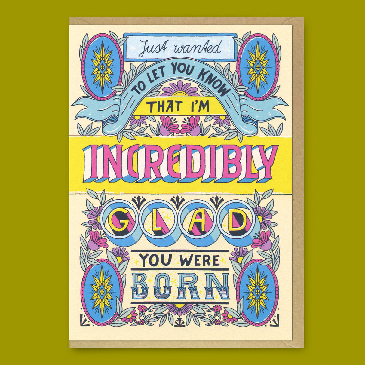 Ohh Deer Grußkarte “Glad You Were Born” | Humorvolle Geburtstagsgrüße | Ohh Deer