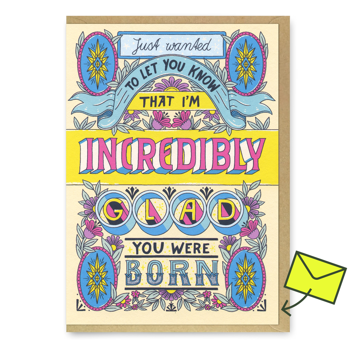 Ohh Deer Grußkarte “Glad You Were Born” | Humorvolle Geburtstagsgrüße | Ohh Deer