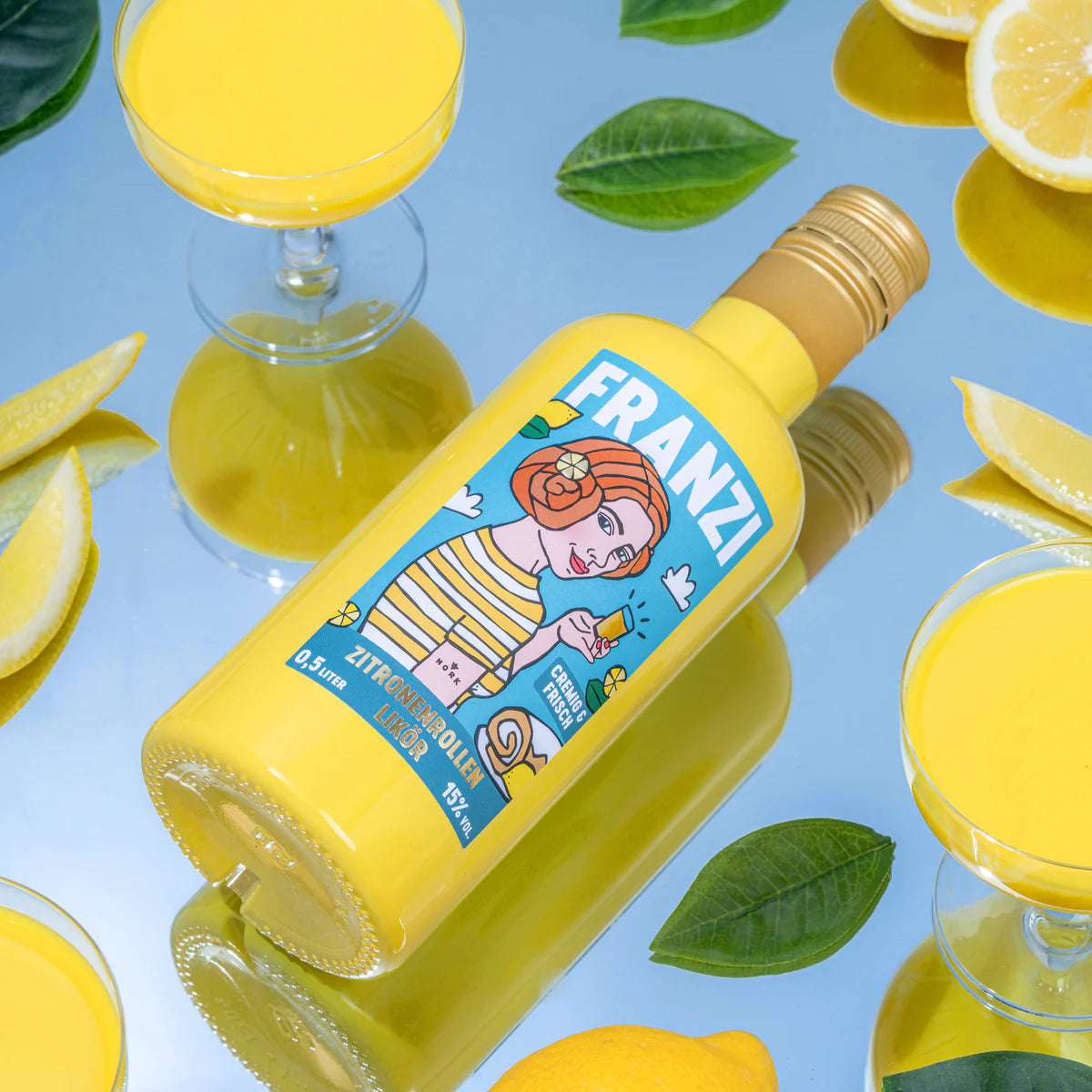 FRANZI Likör Franzi Zitronenrollen Likör | Cremiger Sommergenuss im Glas