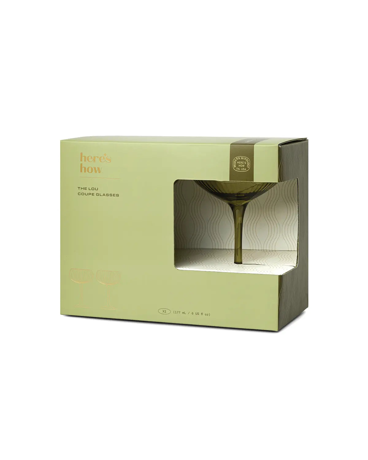 Here's How Gläser-Set „Coupe Olive“ (2 Stk.) | Ausbalancierte Proportionen | Here’s How