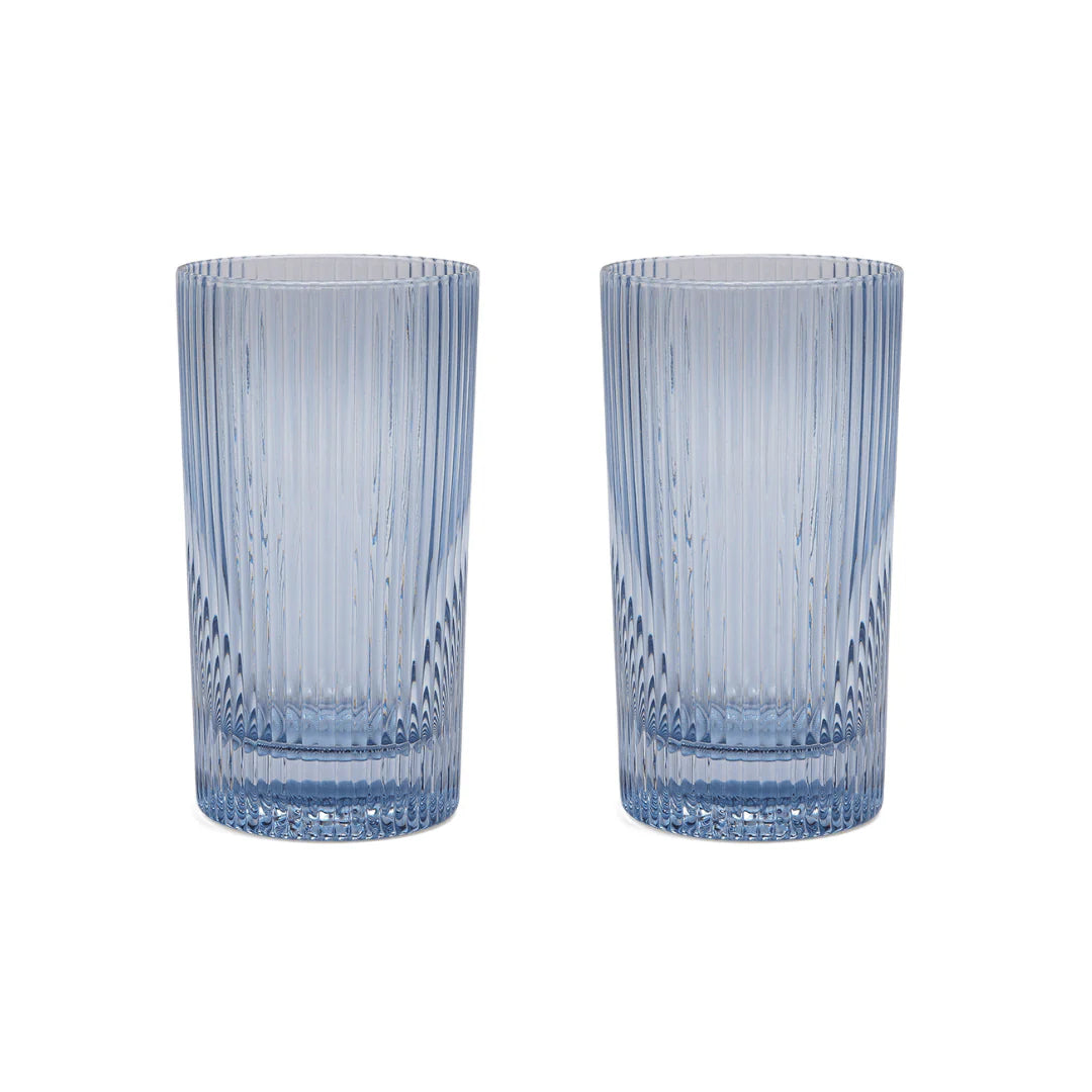 Here's How Gläser-Set „Highball Blue“ (2 Stk.) | Klar geformtes Trinkglas | Here’s How