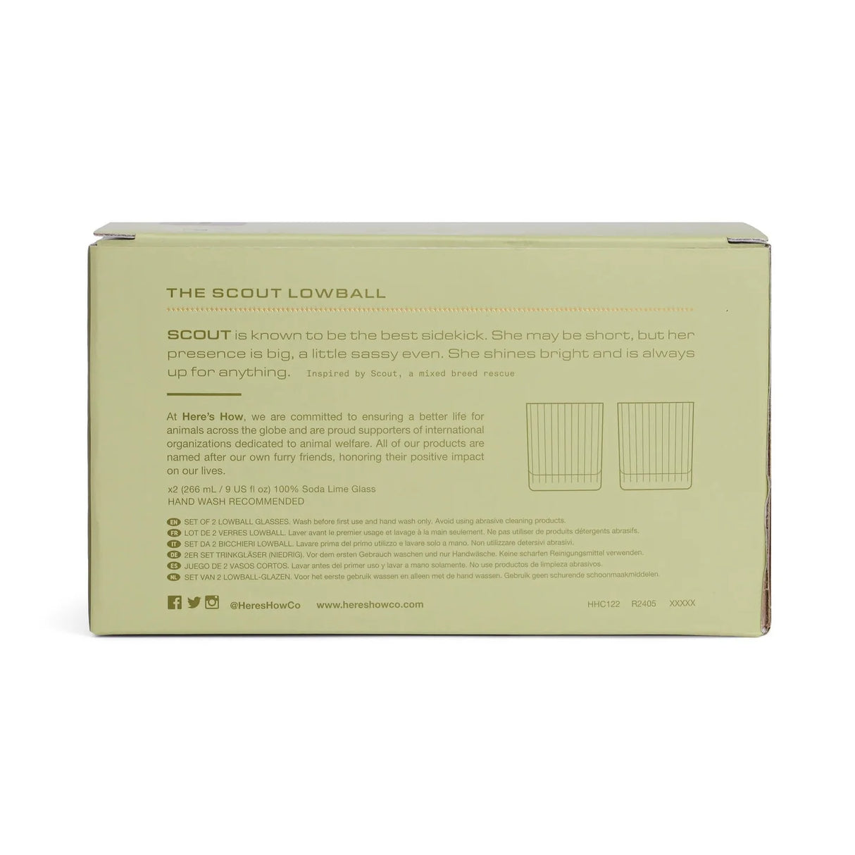 Here's How Gläser-Set „Lowball Olive“ (2 Stk.) | Zeitloses Barformat | Here’s How