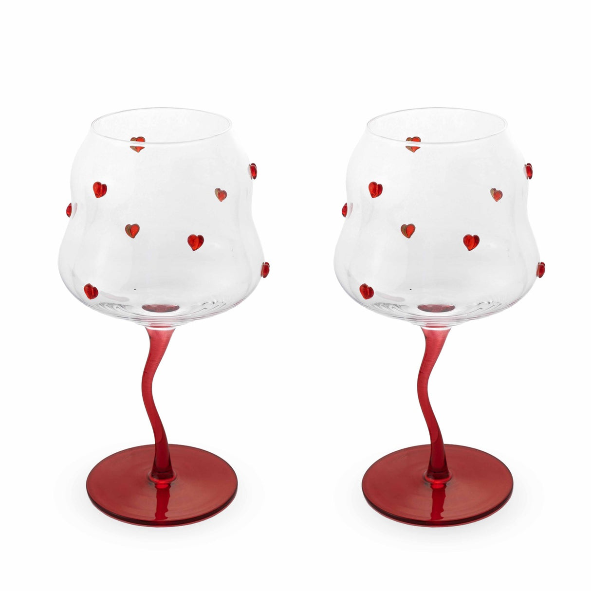 WD Lifestyle Gläser “Red Hearts” 2 Stk. | Herz Design | WD Lifestyle