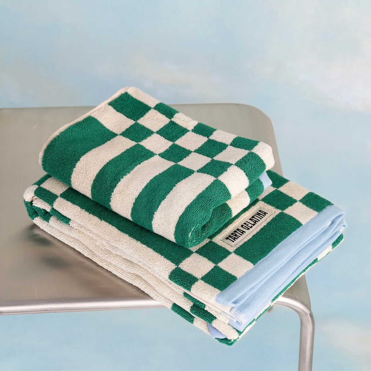 Tarta Gelatina Handtuch “Marina Grün” 50 × 70 cm | Weiche Bio-Baumwolle | Tarta Gelatina