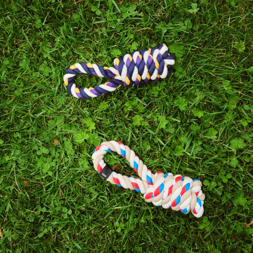 HAY Hundespielzeug „Rope Toy Red, Turquoise & Off-White“ | zum Spielen | HAY Dogs