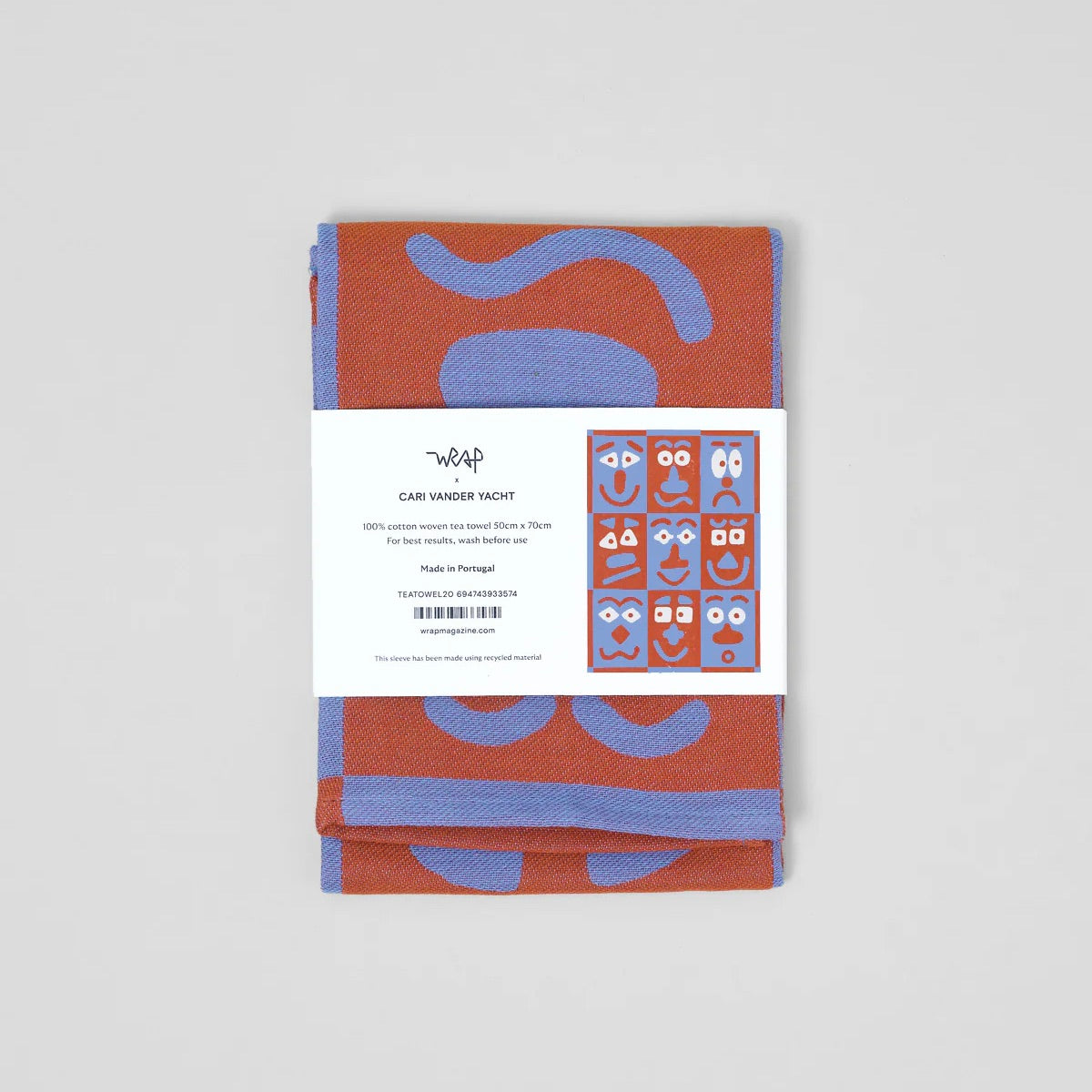 WRAP Küchentuch „Making Face Blue/Brown“ | Künstlerisches Design | WRAP