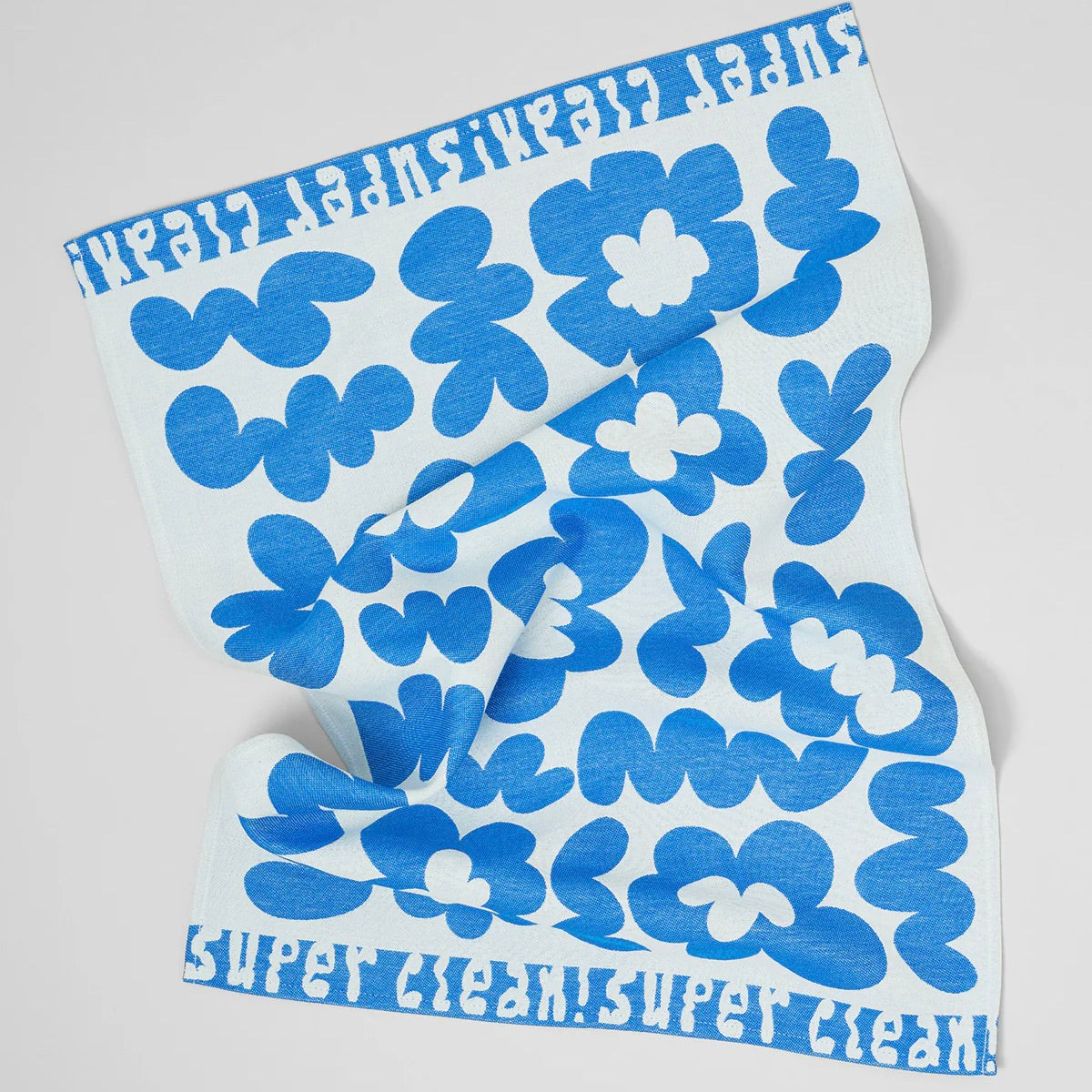 WRAP Küchentuch „Super Clean Flowers Blue/Natural“ | Baumwolltuch | WRAP
